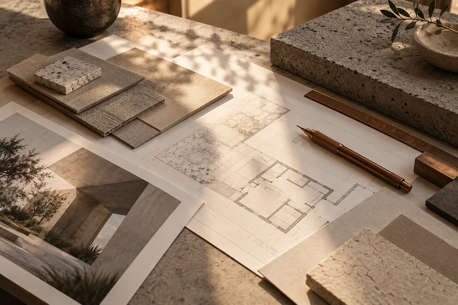 Estudo de materiais e desenho arquitetônico